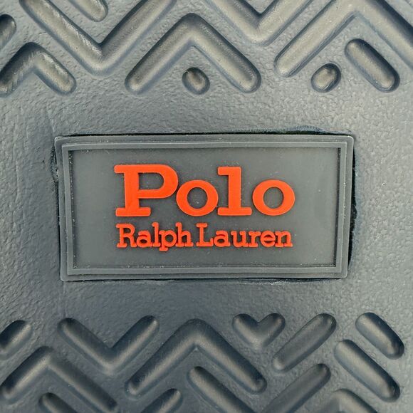 NWOT POLO Ralph Lauren Men's Slides Size 13 Blue Spell out Beach Sandals - Picture 6 of 7